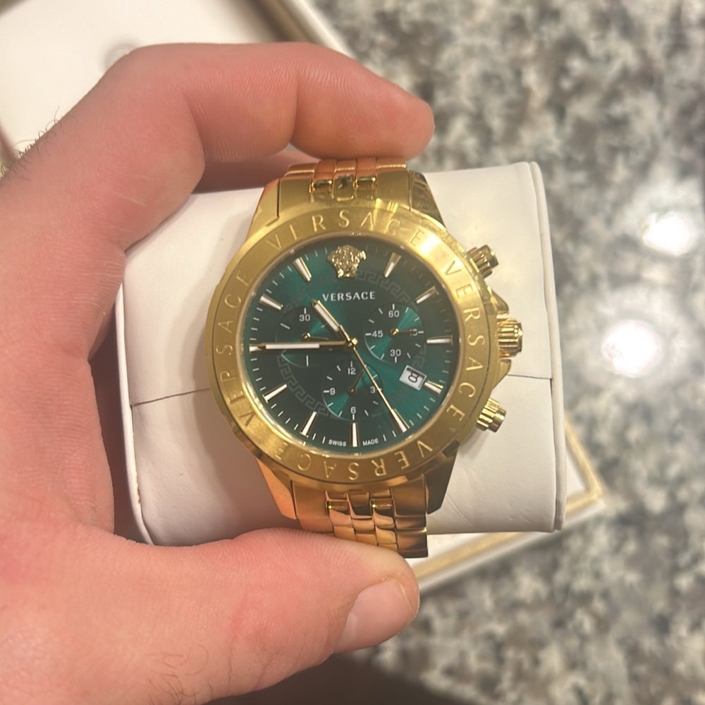 Versace Gold and Green Watch